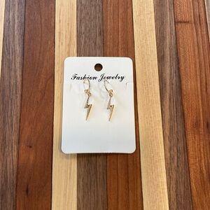 SHEIN Gold Lightning Bolt Dangle Earrings